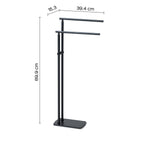 Piantana porta asciugamani in Acciaio Inox modello Florida di Gedy - Nero Matt