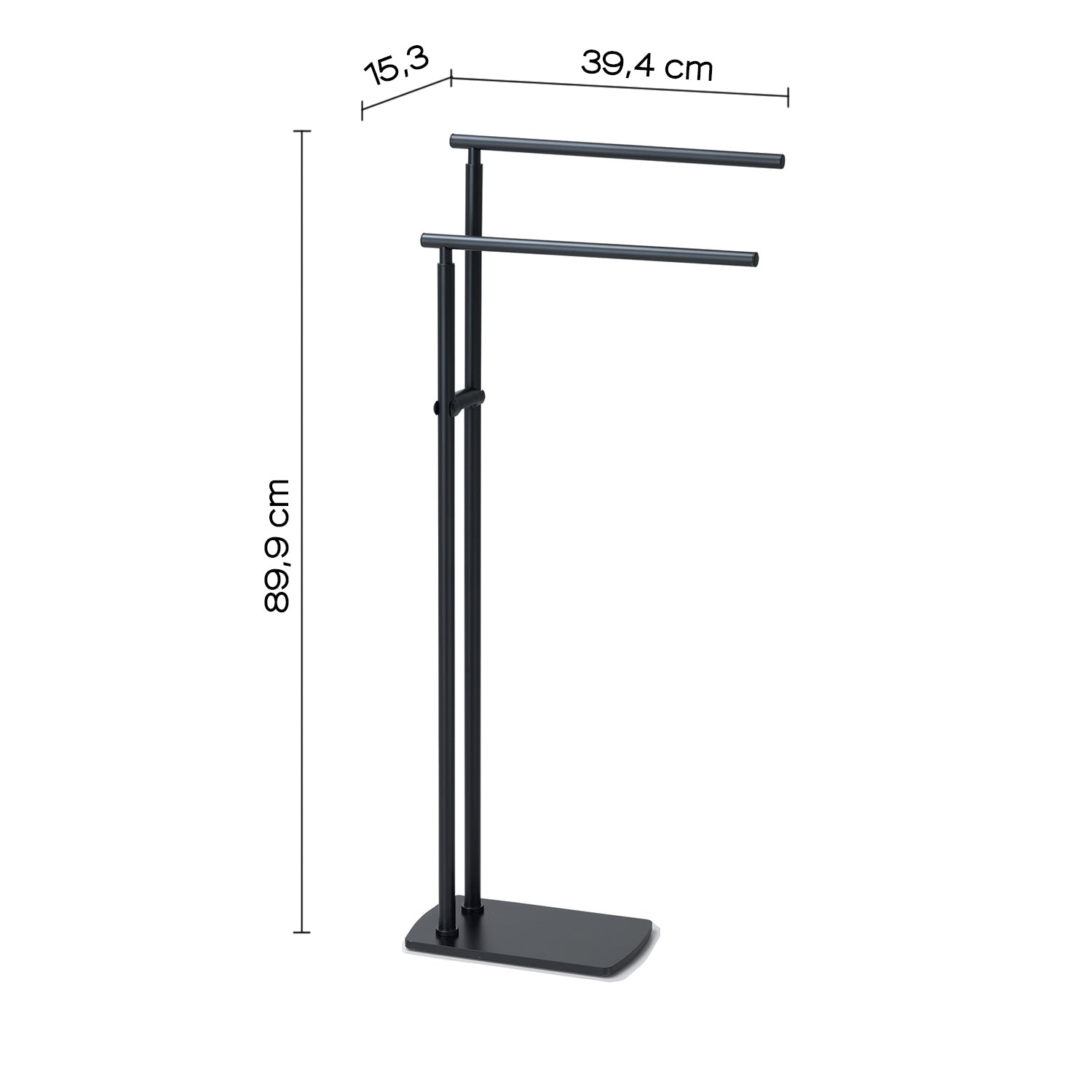 Piantana porta asciugamani in Acciaio Inox modello Florida di Gedy - Nero Matt