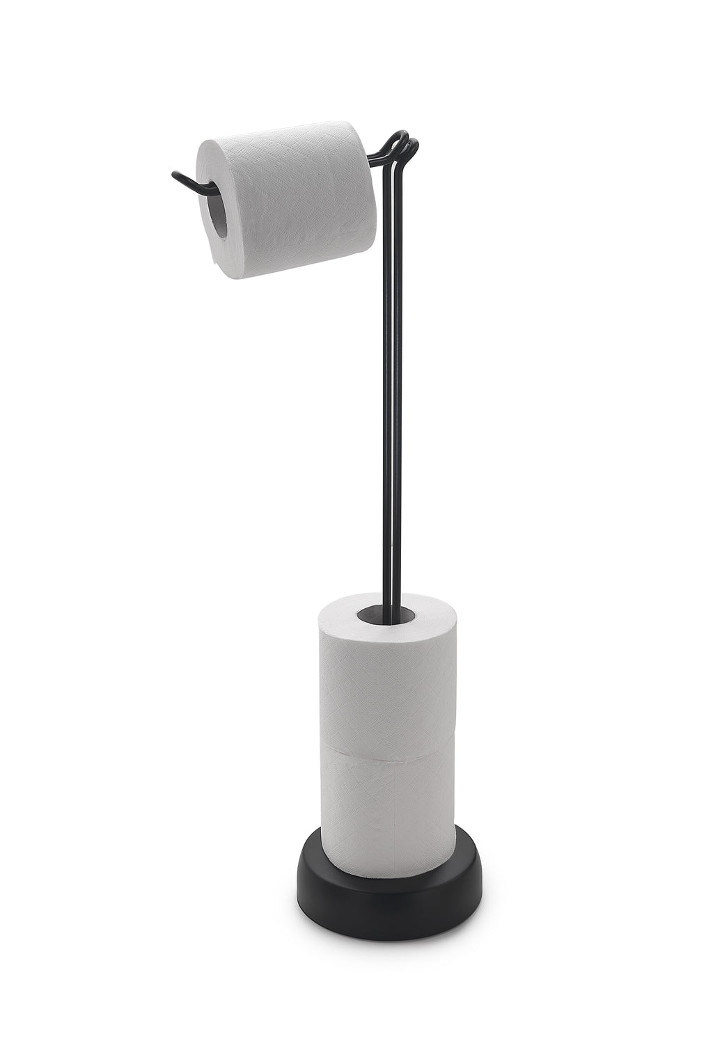 Piantana con portarotolo di riserva modello MinÃ¹ di Gedy - Nero Matt
