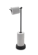 Piantana con portarotolo di riserva modello MinÃ¹ di Gedy - Nero Matt