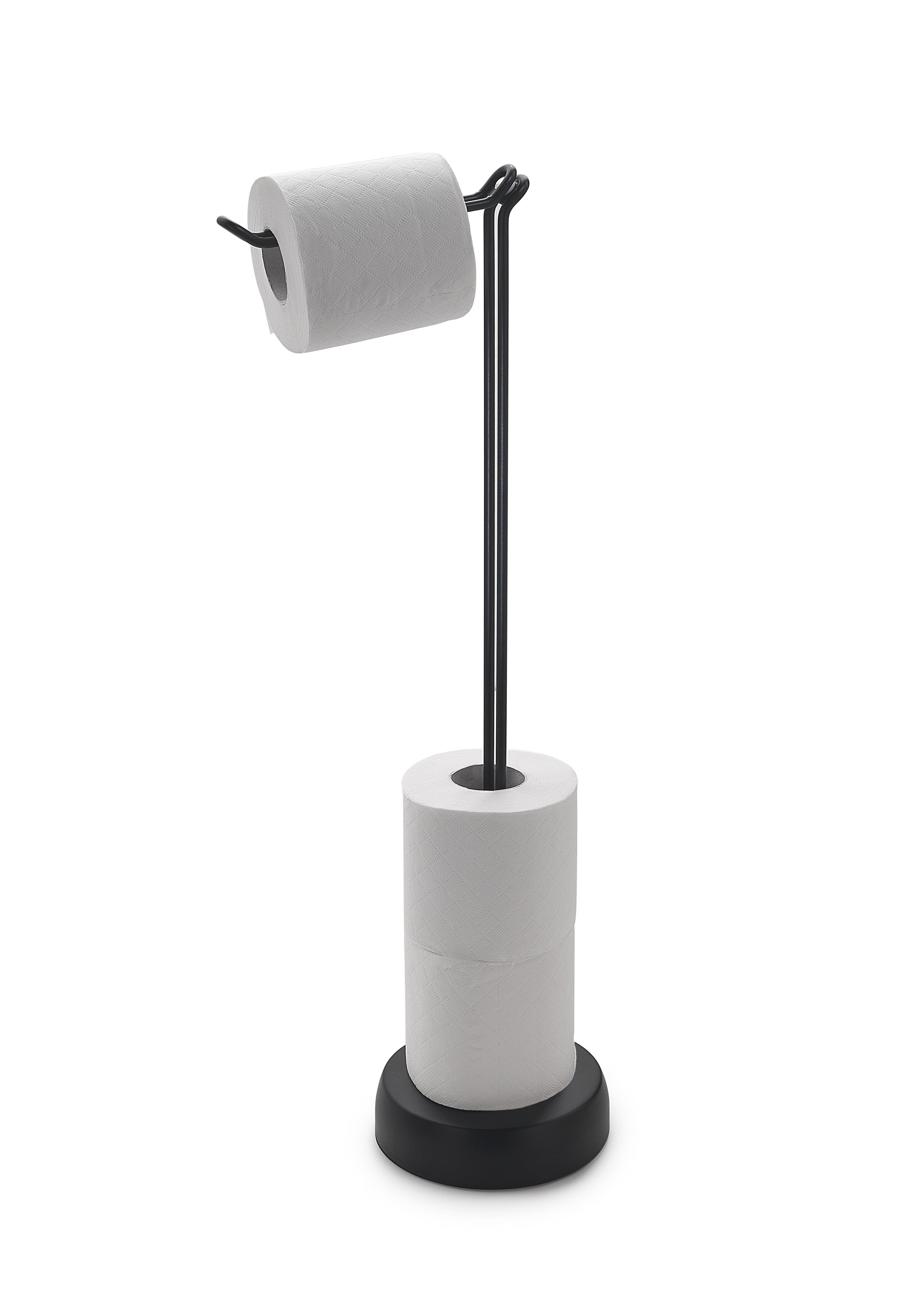 Piantana con portarotolo di riserva modello MinÃ¹ di Gedy - Nero Matt
