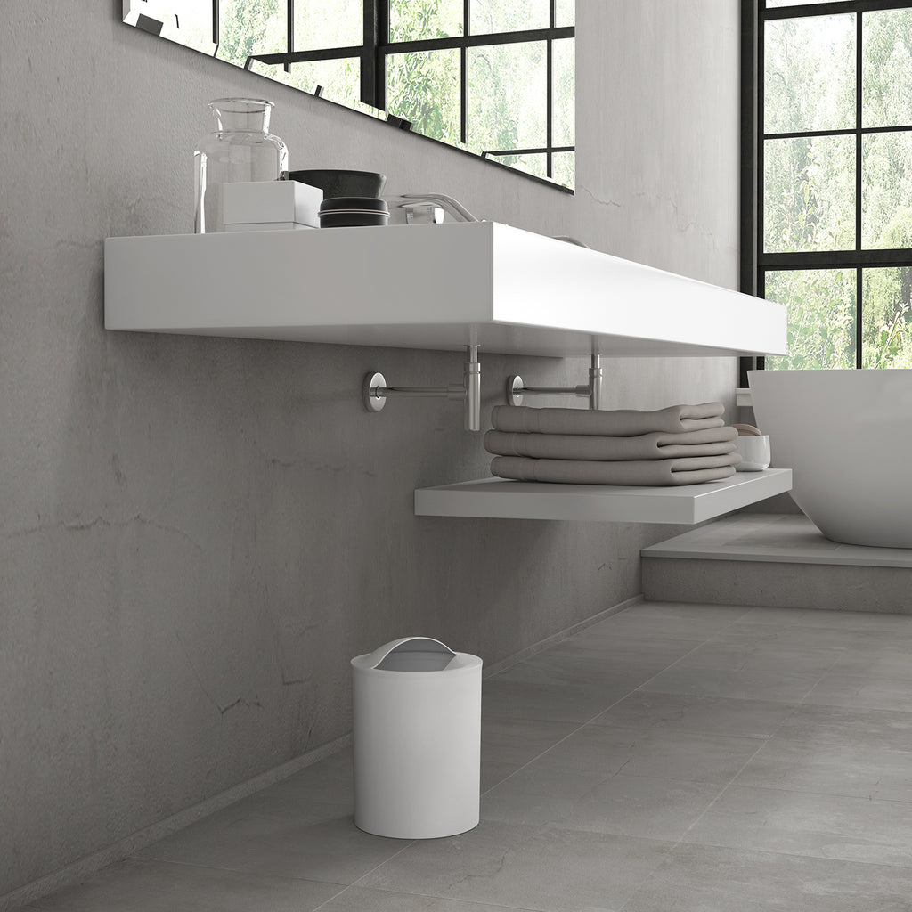 Cestino bagno da appoggio modello Eye di Gedy - Bianco