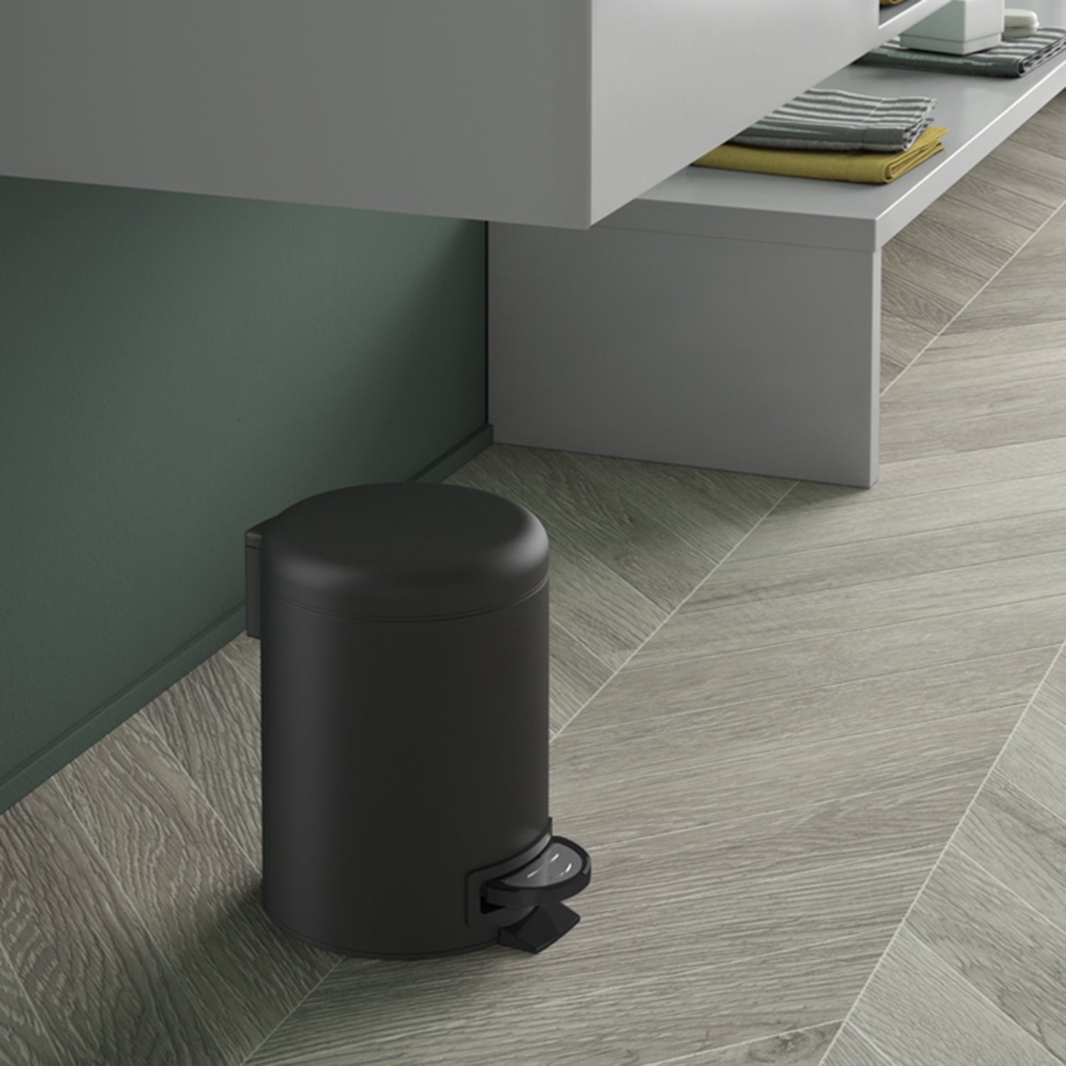Portarifiuti 5 lt in Acciaio Inox modello Potty di Gedy - Nero Matt