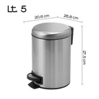 Portarifiuti 5 lt in Acciaio Inox modello Potty di Gedy - Spazzolato