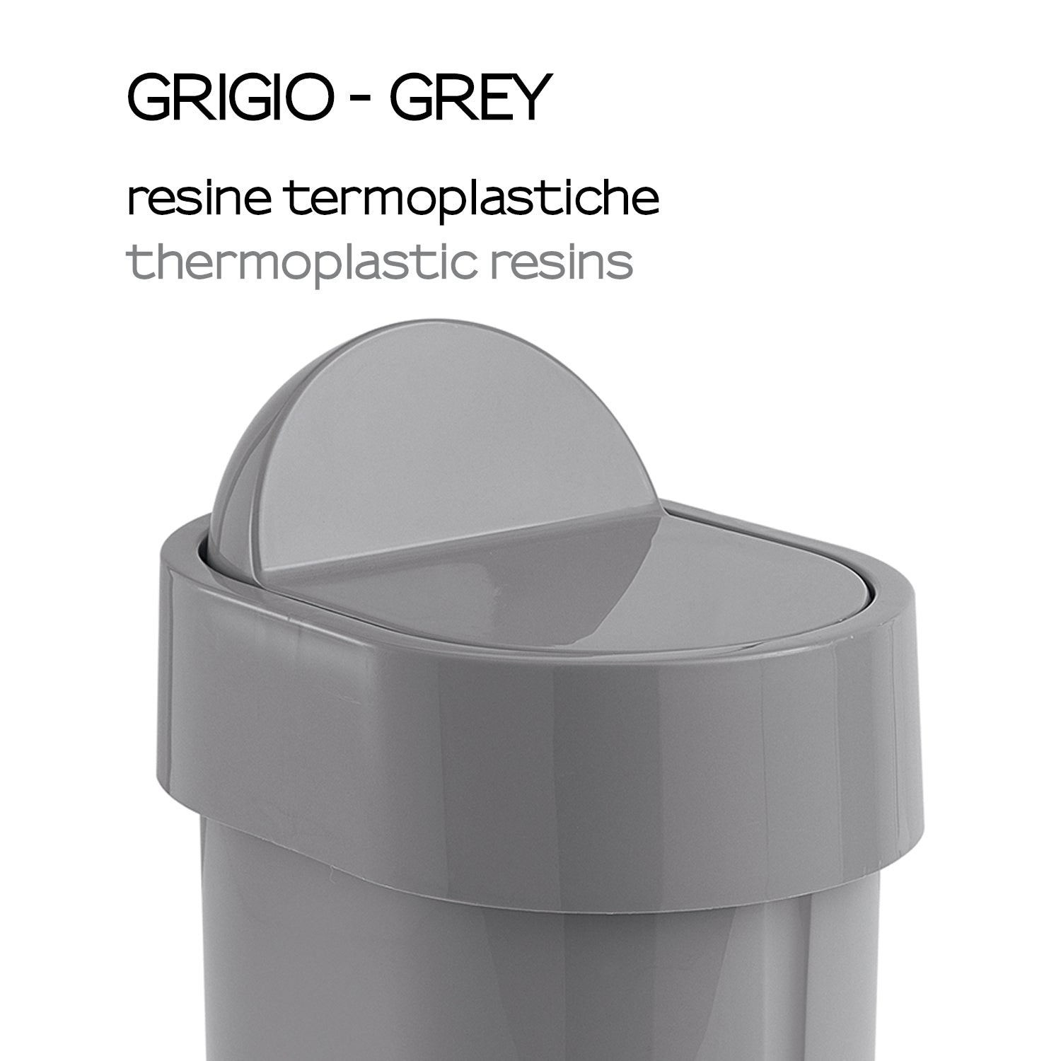 Portarifiuti da appoggio di Gedy serie Junior - Grigio