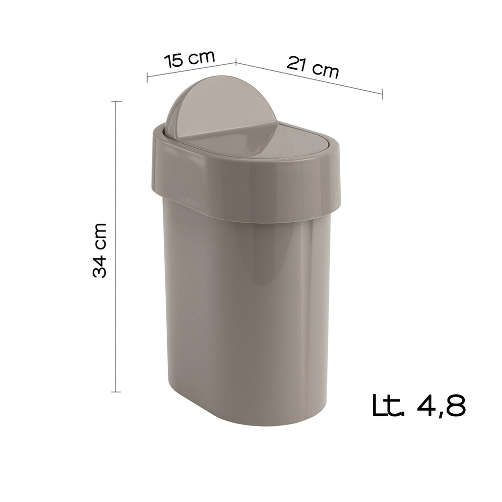 Portarifiuti da appoggio di Gedy serie Junior - Tortora