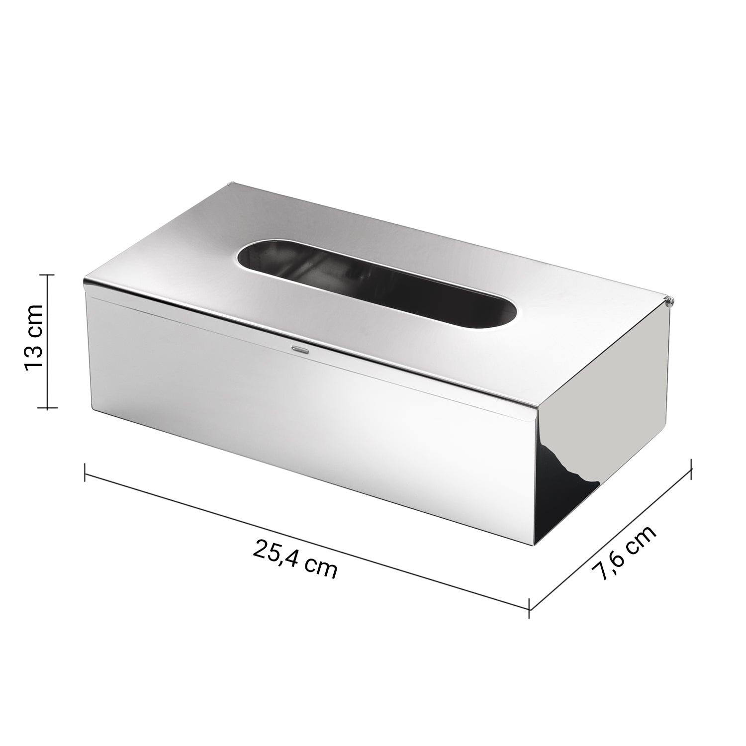 Porta fazzoletti rettangolare in Acciaio Inox AISI 304 di Gedy - Cromato lucido