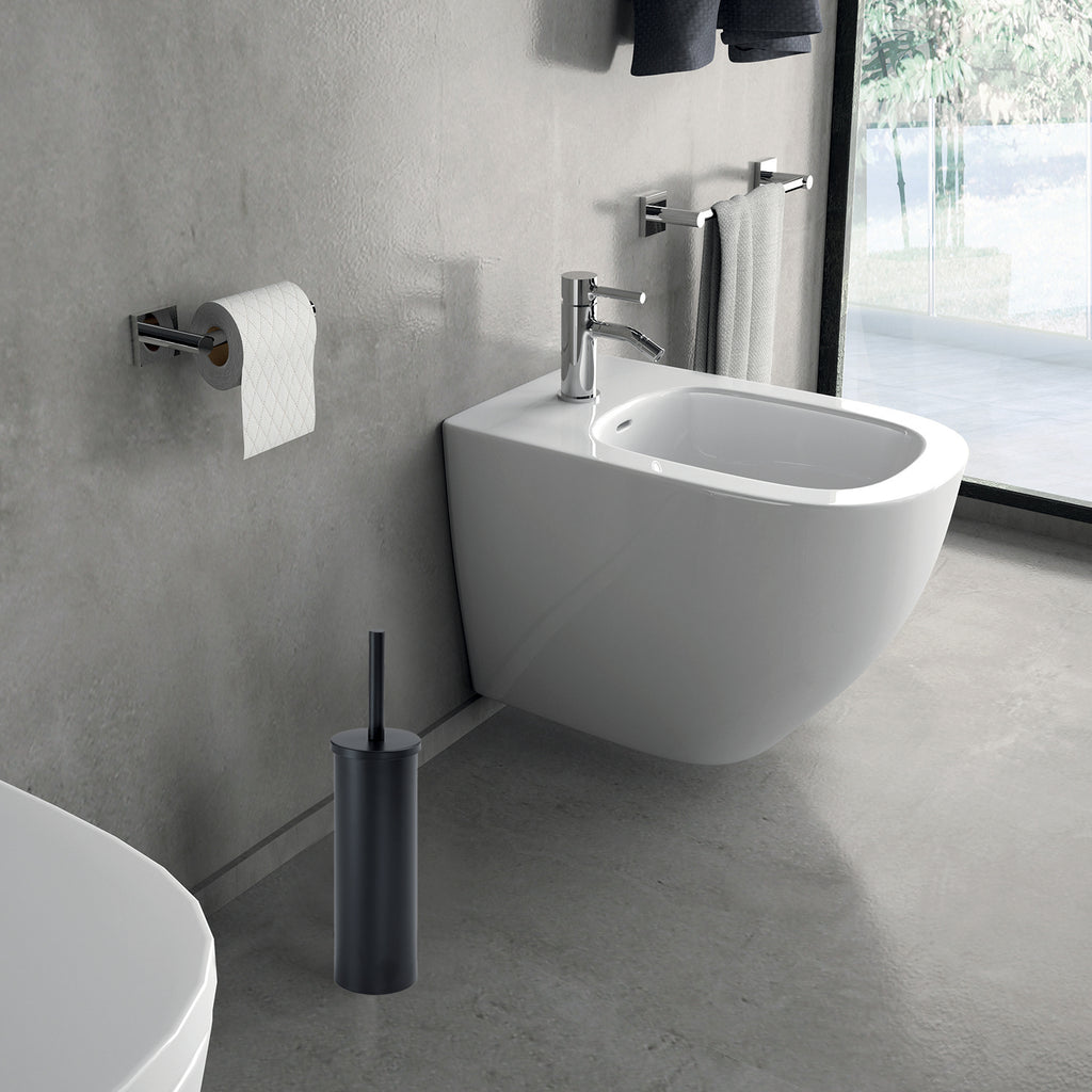 Scopino da appoggio modello Flip di Gedy in Acciaio Inox - Nero Matt