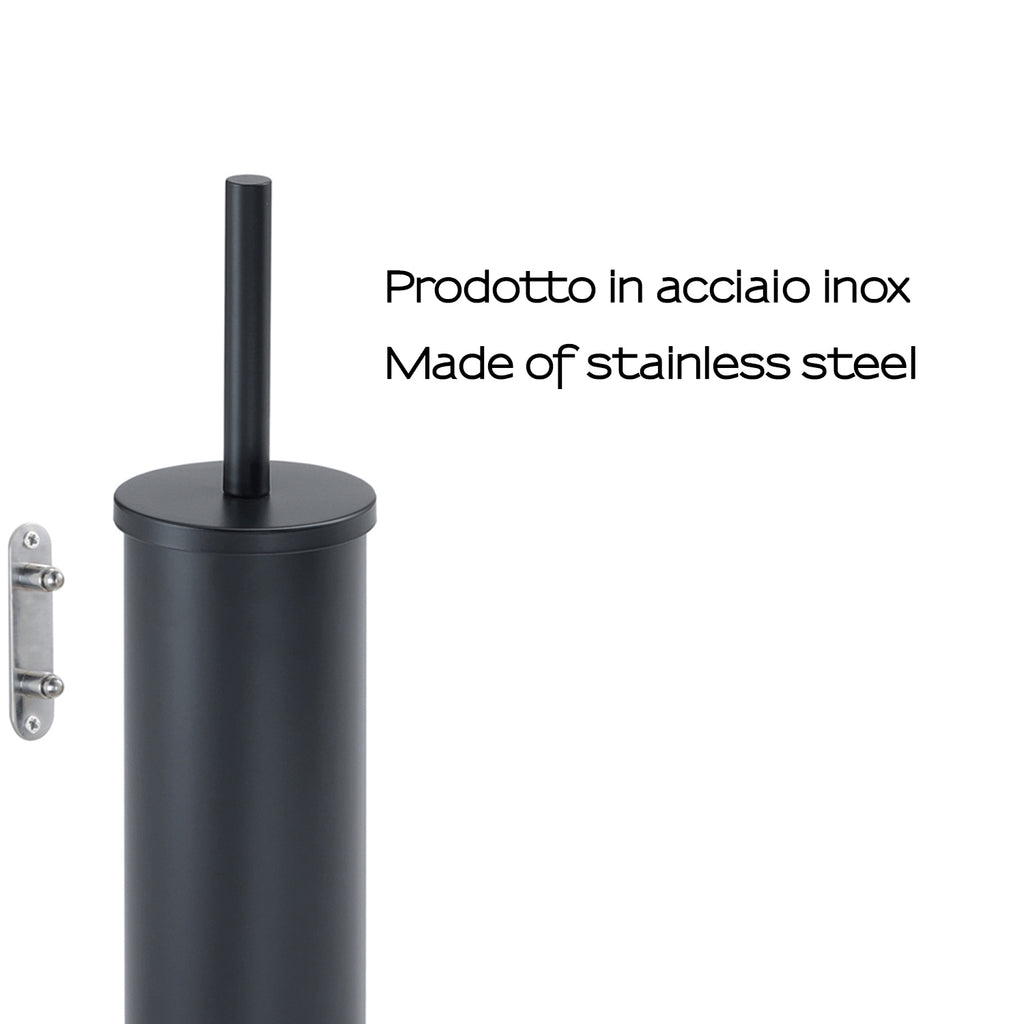 Scopino da muro modello Flip di Gedy in Acciaio Inox - Nero Matt