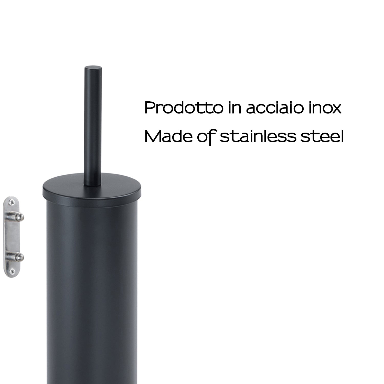 Scopino da muro modello Flip di Gedy in Acciaio Inox - Nero Matt