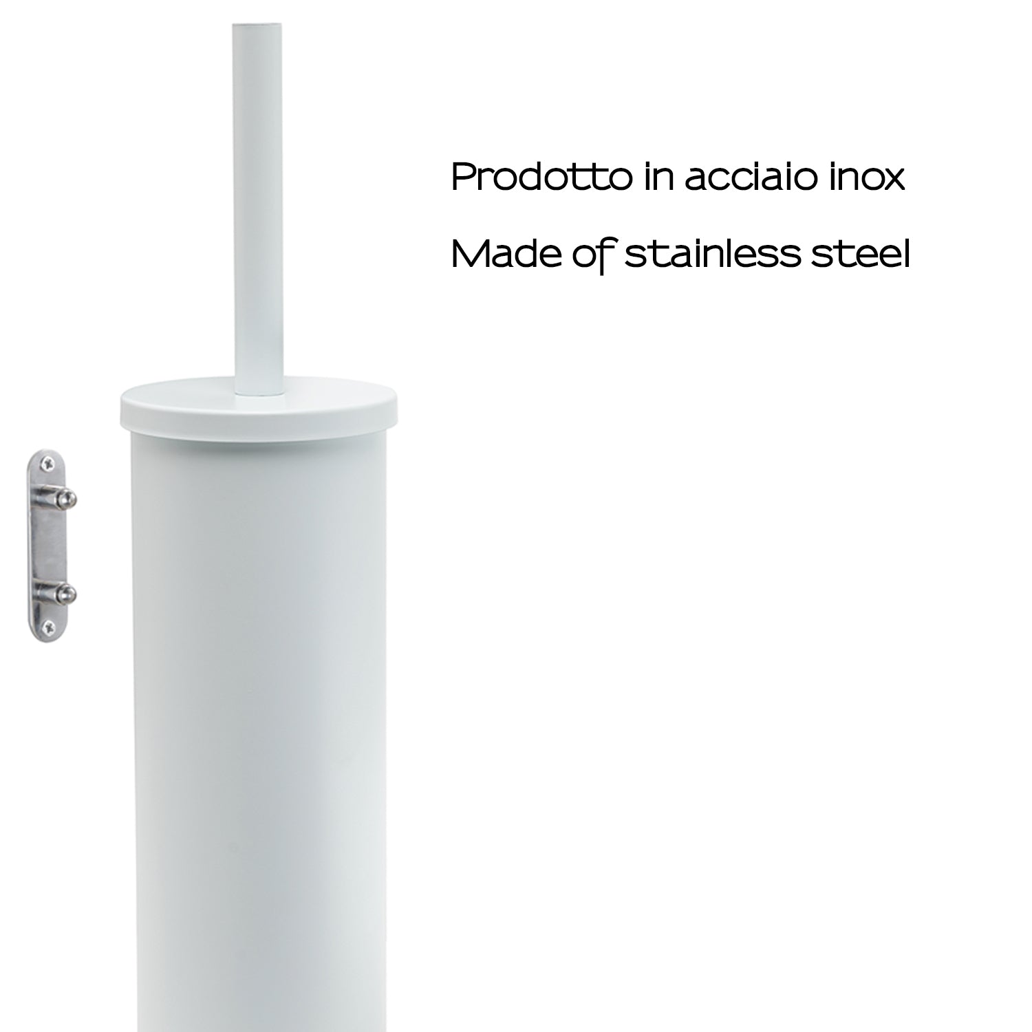 Scopino da muro modello Flip di Gedy in Acciaio Inox - Bianco Matt