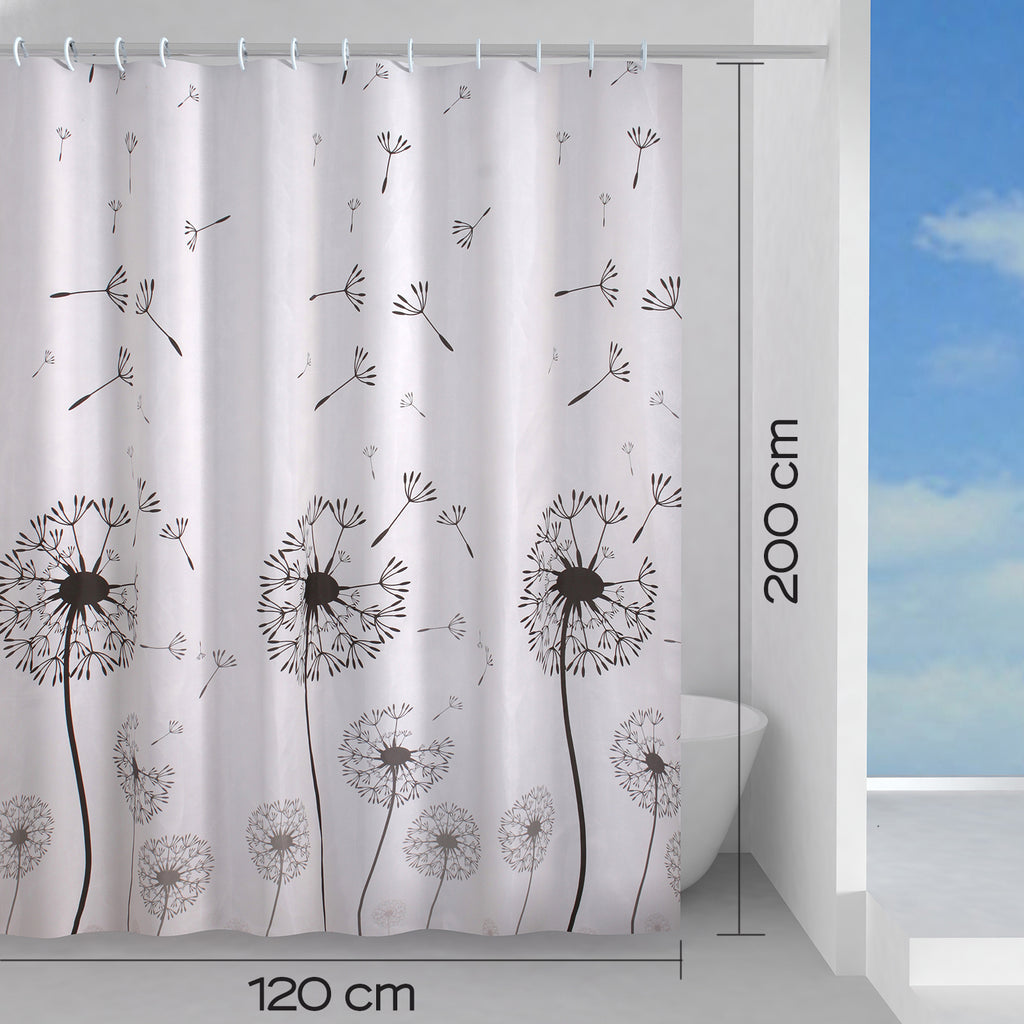 Tenda doccia in tessuto 120x200 cm modello Desiderio di Gedy - Bianco/Nero