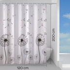 Tenda doccia in tessuto 120x200 cm modello Desiderio di Gedy - Bianco/Nero