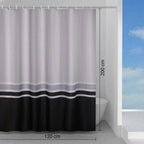 Tenda doccia in tessuto 120x200 cm modello Elegance di Gedy - Bianco/Grigio/Nero