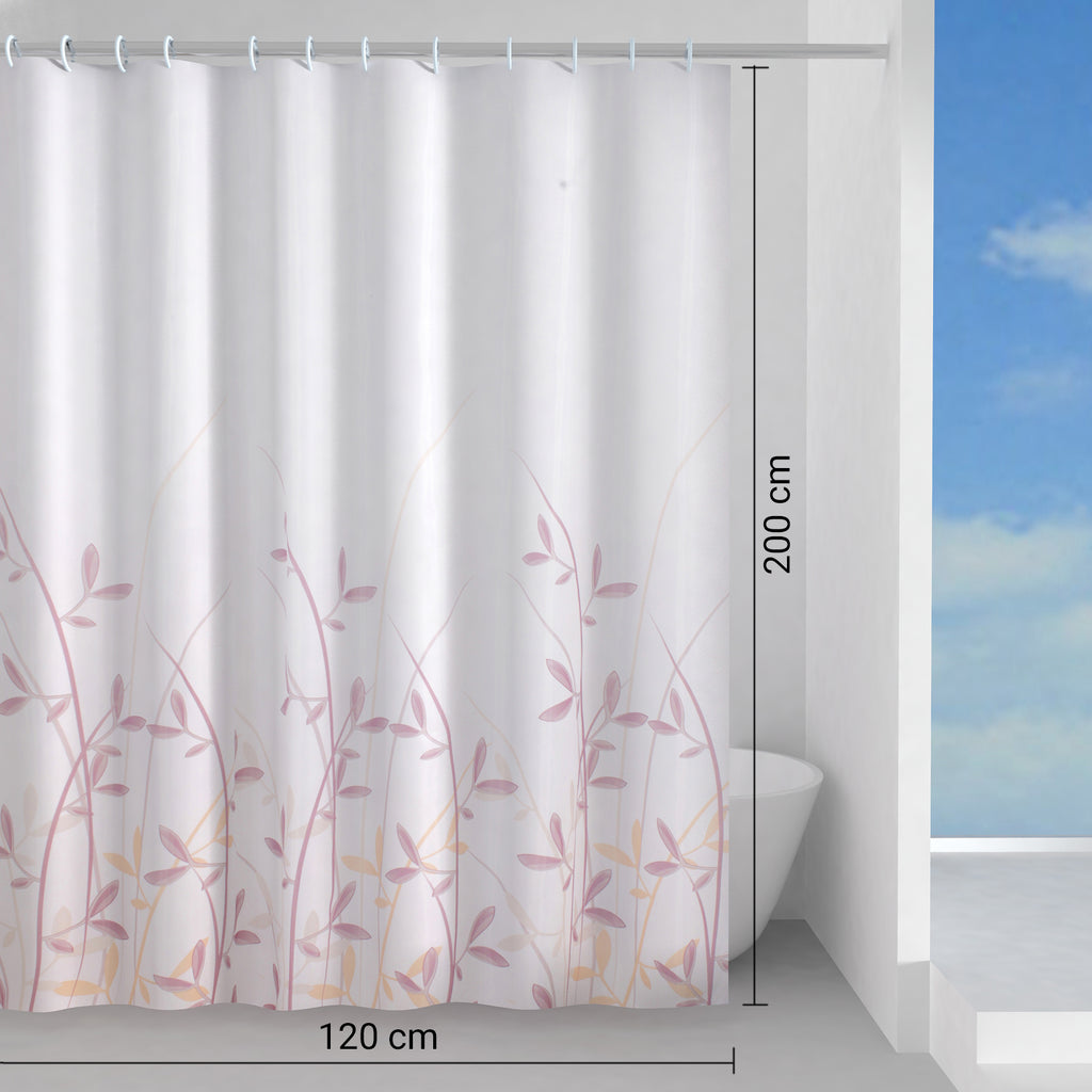 Tenda doccia in tessuto 120x200 cm modello Flora di Gedy - Rosa e Giallo