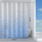 Tenda doccia in tessuto 240x200 cm modello Frammenti di Gedy - Blu