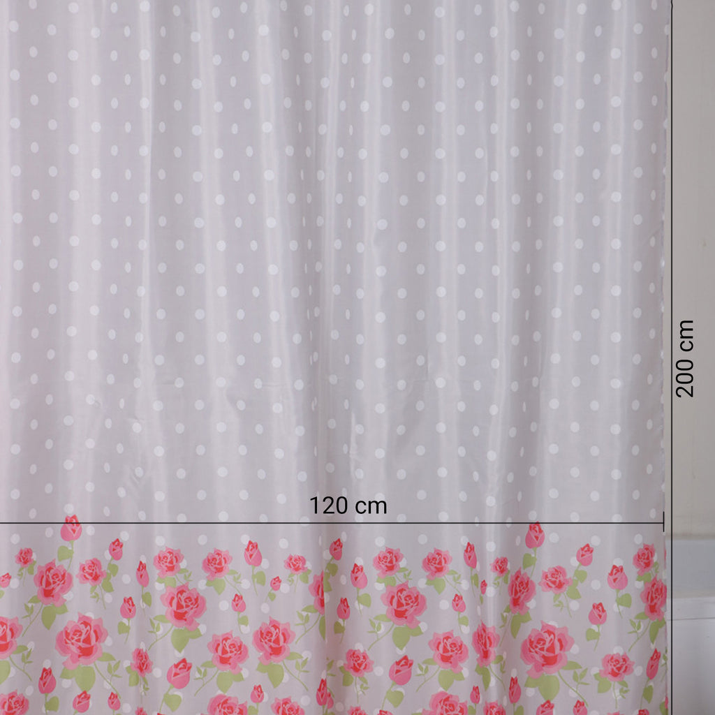 Tenda doccia in tessuto 120x200 cm modello Lady Mary di Gedy - Grigio e Rosa