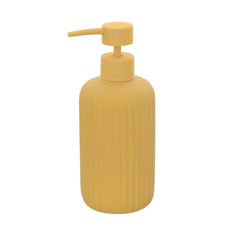 Dispenser sapone in ceramica soft touch BathCore serie Prisma - Giallo