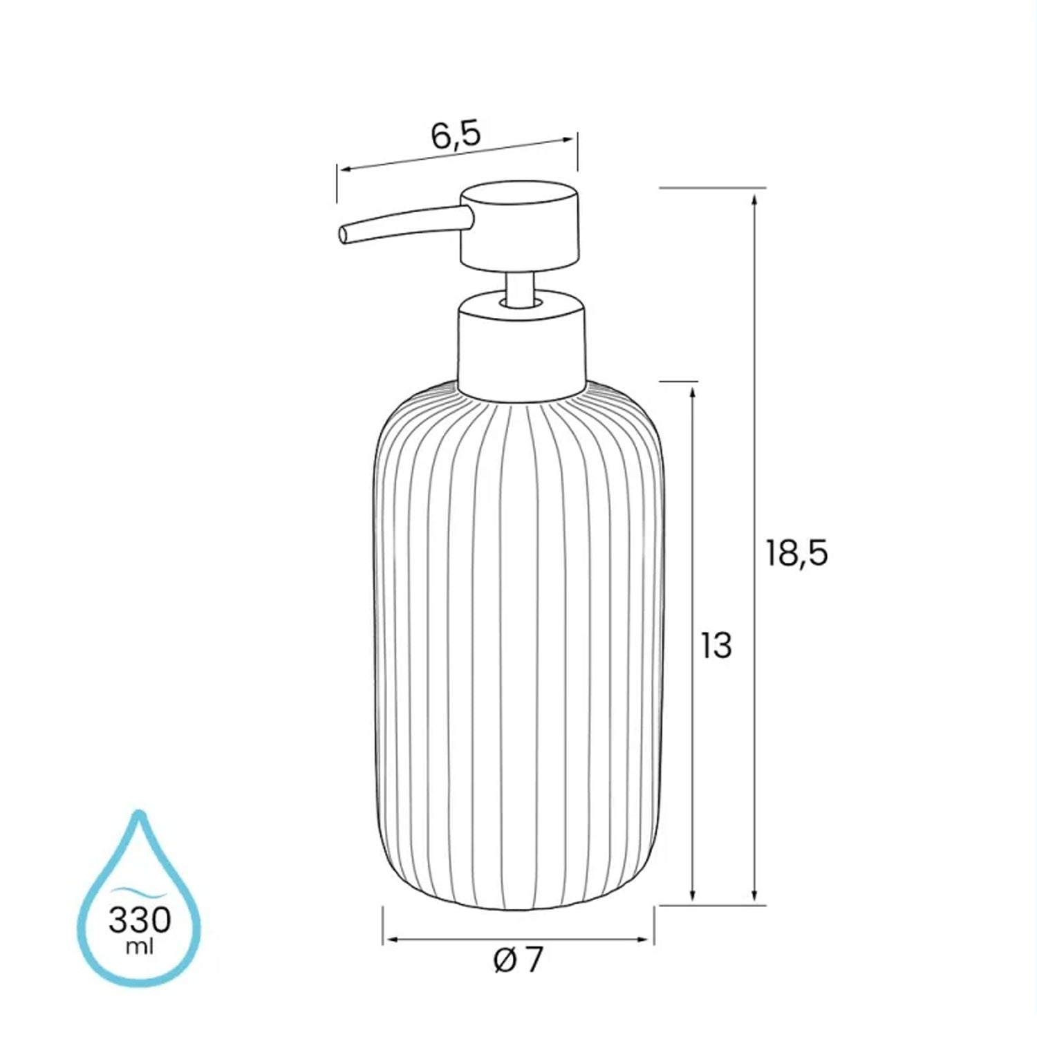 Dispenser sapone in ceramica soft touch BathCore serie Prisma - Rosso mattone