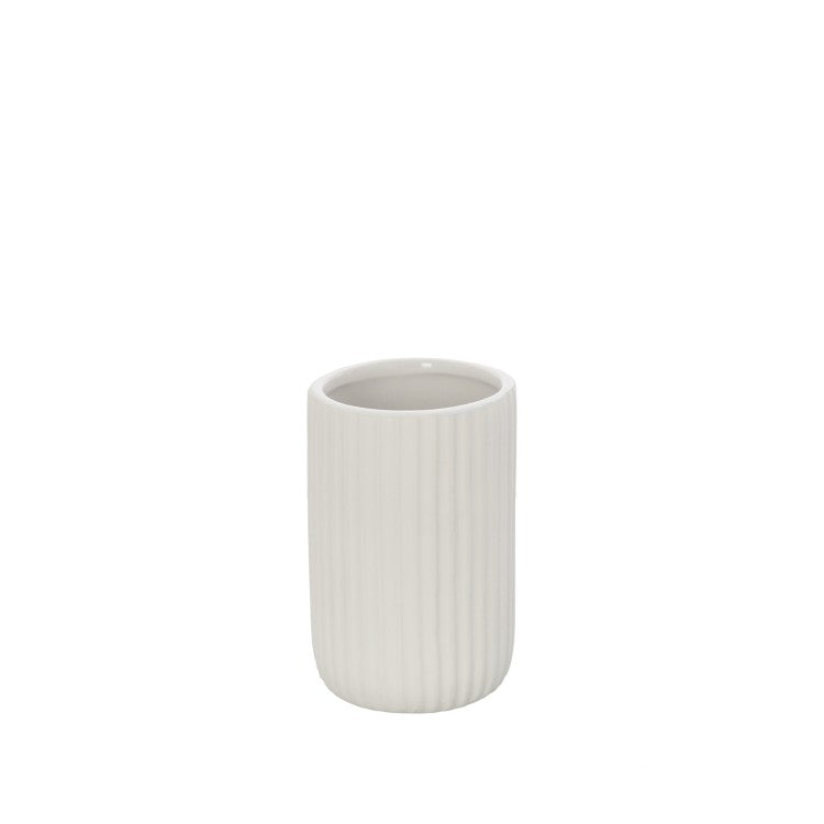 Portaspazzolini in ceramica soft touch BathCore serie Prisma - Bianco