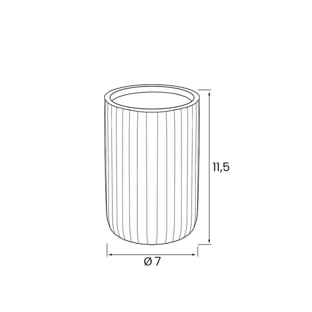 Portaspazzolini in ceramica soft touch BathCore serie Prisma - Grigio