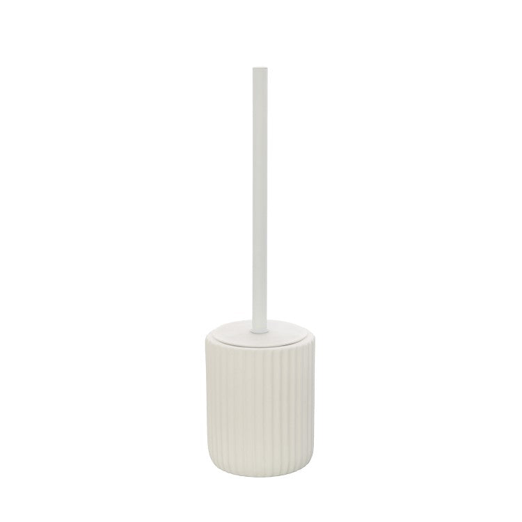 Portascopino in ceramica soft touch BathCore serie Prisma - Bianco