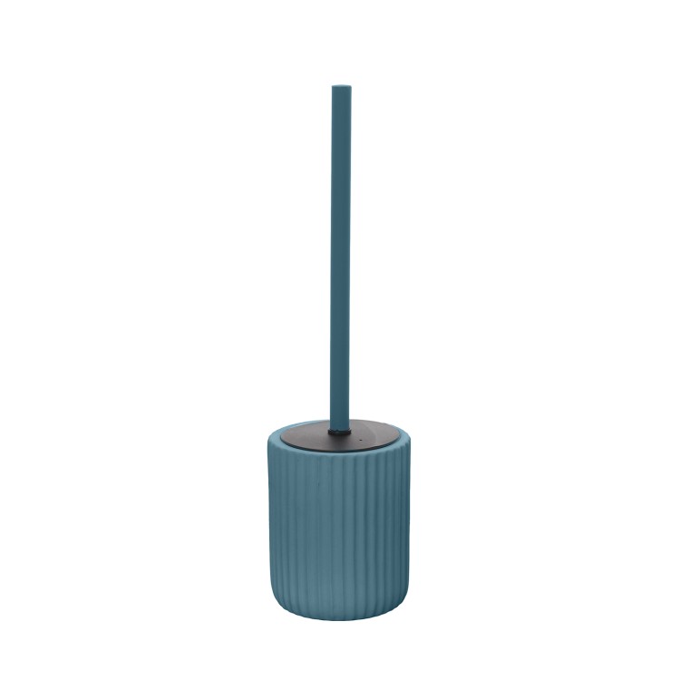 Portascopino in ceramica soft touch BathCore serie Prisma - Blu pastello