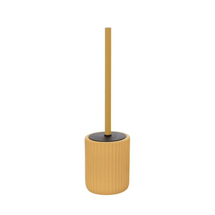 Portascopino in ceramica soft touch BathCore serie Prisma - Giallo