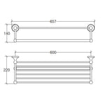 Griglia porta asciugamani Venessia di Lineabeta con 7 barre per appendere