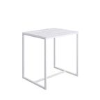 Sgabello collezione Scagni Lineabeta con struttura in acciaio verniciato bianco e seduta in laminato olmo bianco