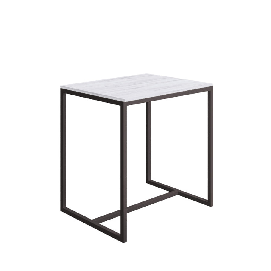 Sgabello collezione Scagni Lineabeta con struttura in acciaio verniciato nero e seduta in laminato olmo bianco