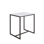 Sgabello collezione Scagni Lineabeta con struttura in acciaio verniciato nero e seduta in laminato olmo bianco