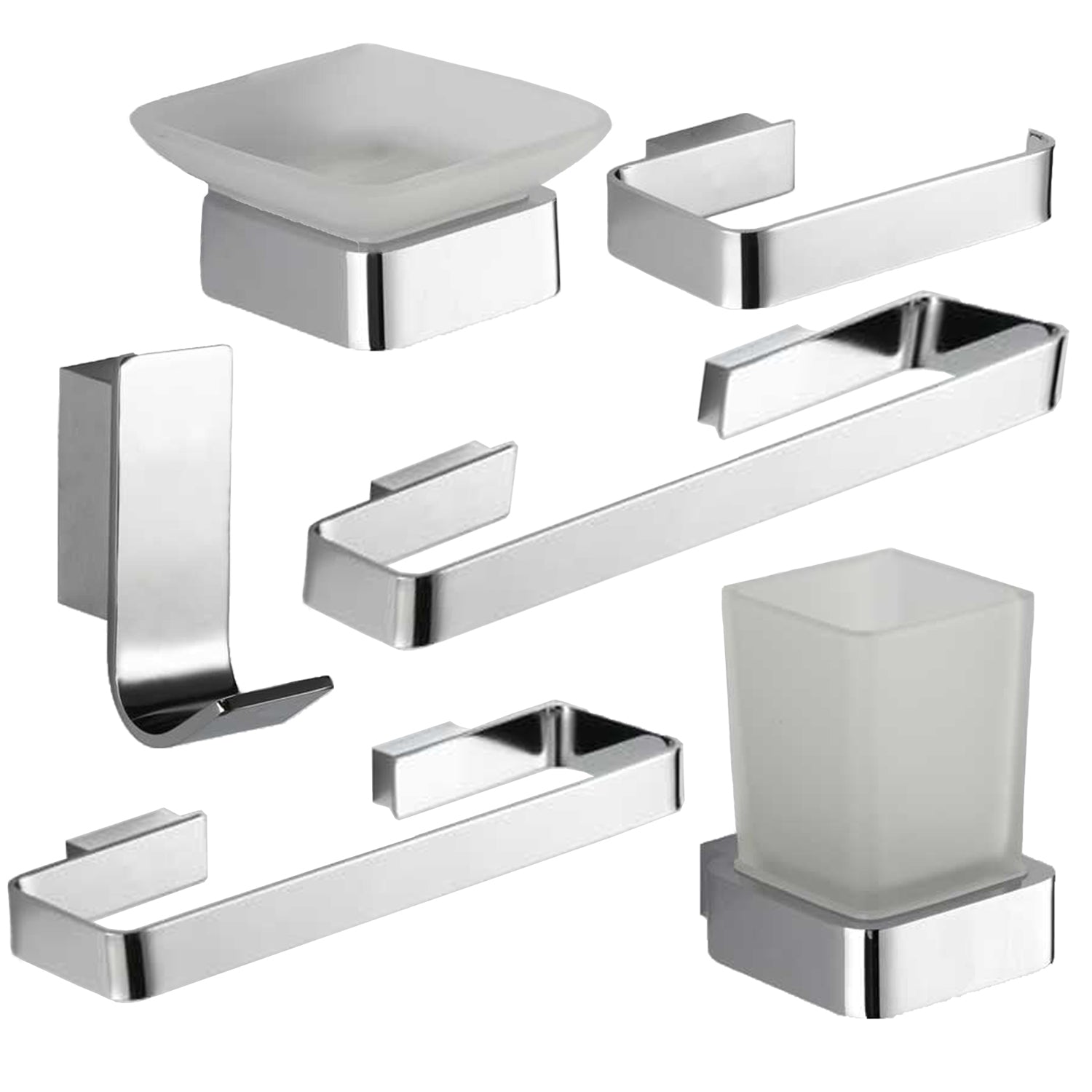 Kit completo con installazione a muro serie Aurora - Finitura Cromo