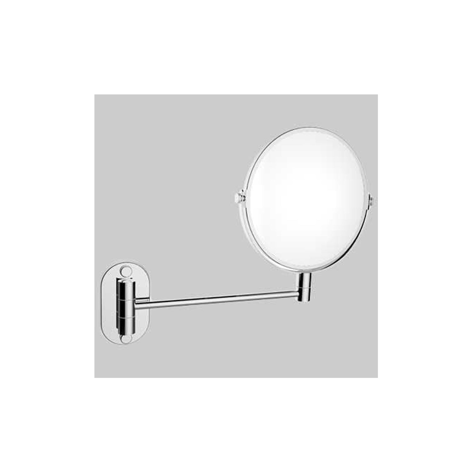 Specchio ingranditore modello Laura a muro con braccio estensibile - Cromato