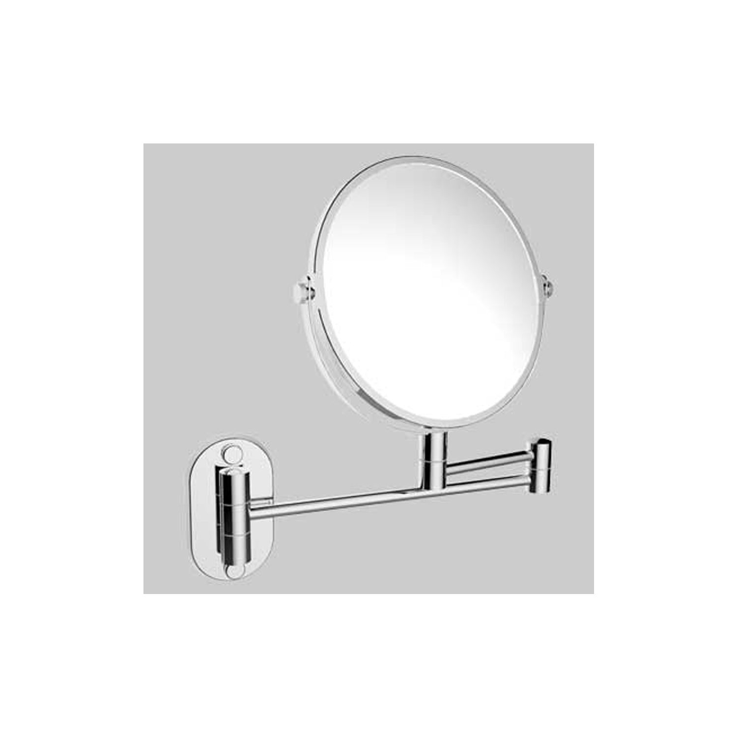 Specchio ingranditore modello Laura a muro con 2 bracci - Cromato