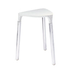 Sgabello Yannis di Gedy in acciaio inox e resine termoplastiche - Bianco