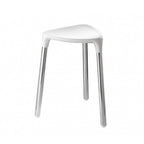 Sgabello Yannis di Gedy in acciaio inox e resine termoplastiche - Bianco