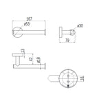 Portarotolo Carta Igienica in ottone cromato Lineabeta collezione Napie
