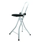 Sgabello da stiro regolabile e pieghevole in acciaio colore bianco