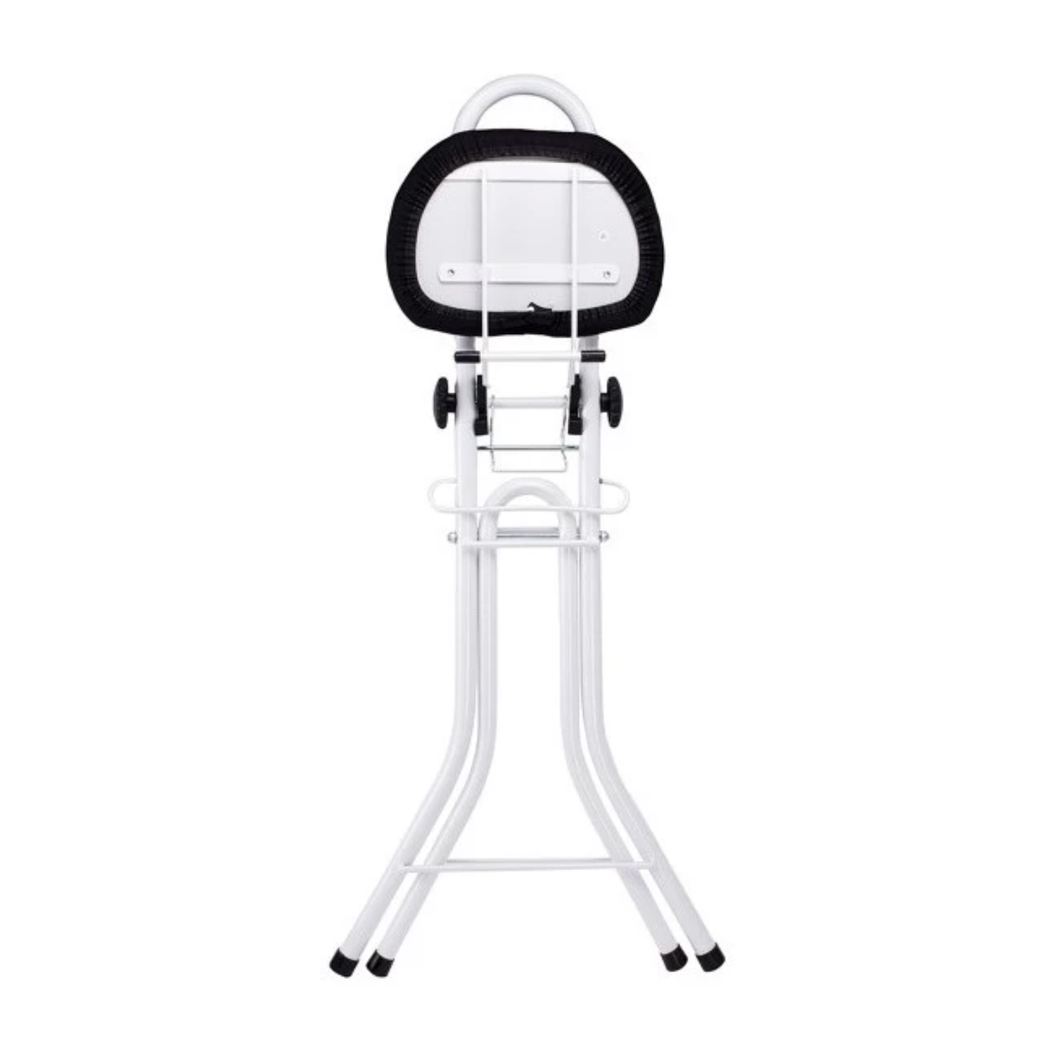 Sgabello da stiro regolabile e pieghevole in acciaio colore bianco