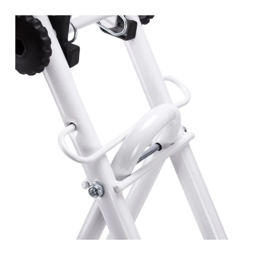 Sgabello da stiro regolabile e pieghevole in acciaio colore bianco