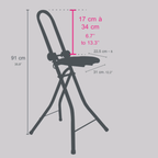 Sgabello da stiro regolabile e pieghevole in acciaio colore bianco