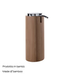 Dispenser sapone in bambÃ¹ con erogatore in plastica cromata Gedy serie Altea - Naturale
