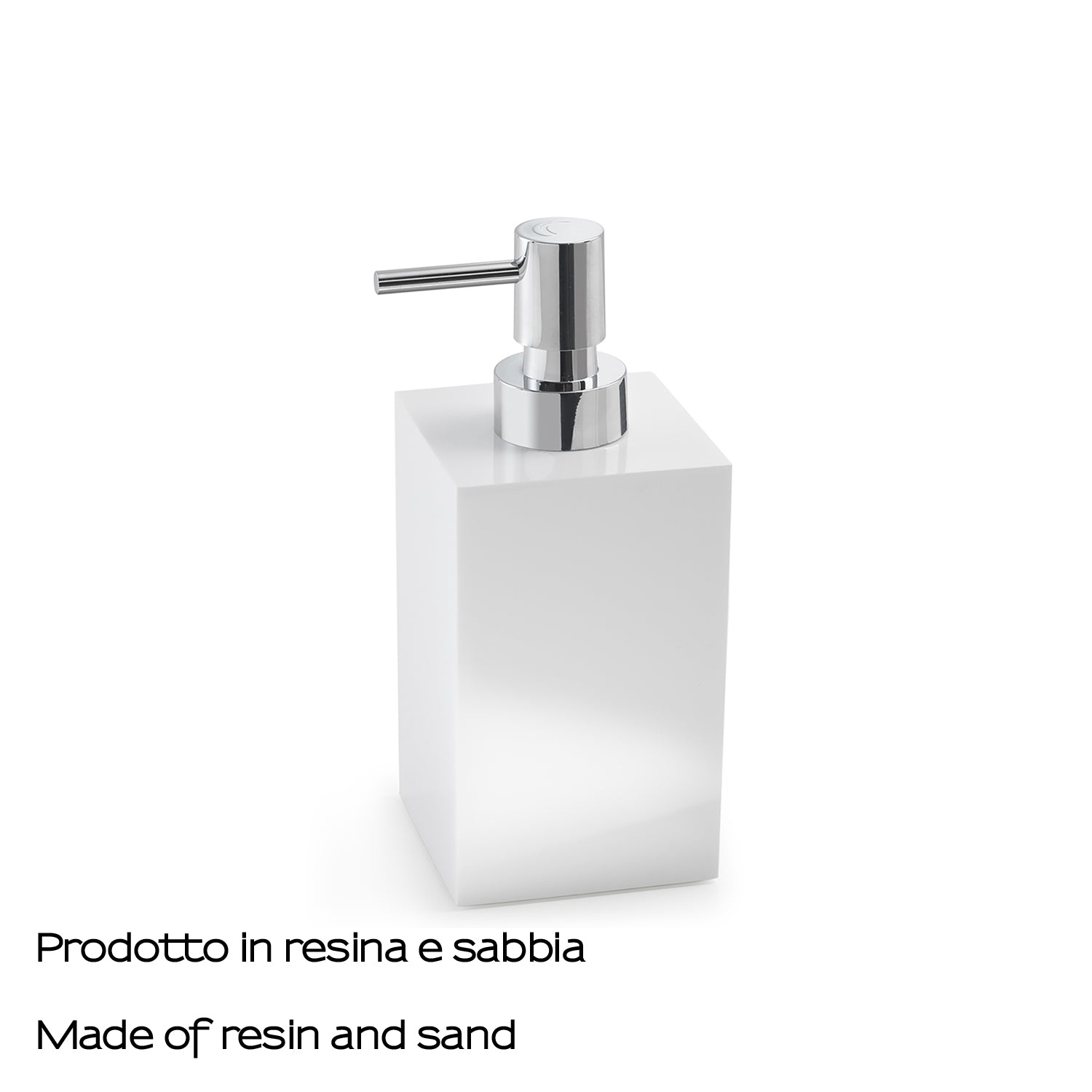 Dosasapone in resina e sabbia con erogatore cromato Gedy serie Sofia - Bianco