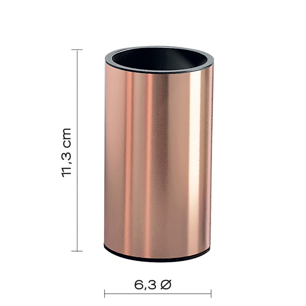 Portaspazzolini in Acciaio Inox di Gedy serie Elettra - Rame