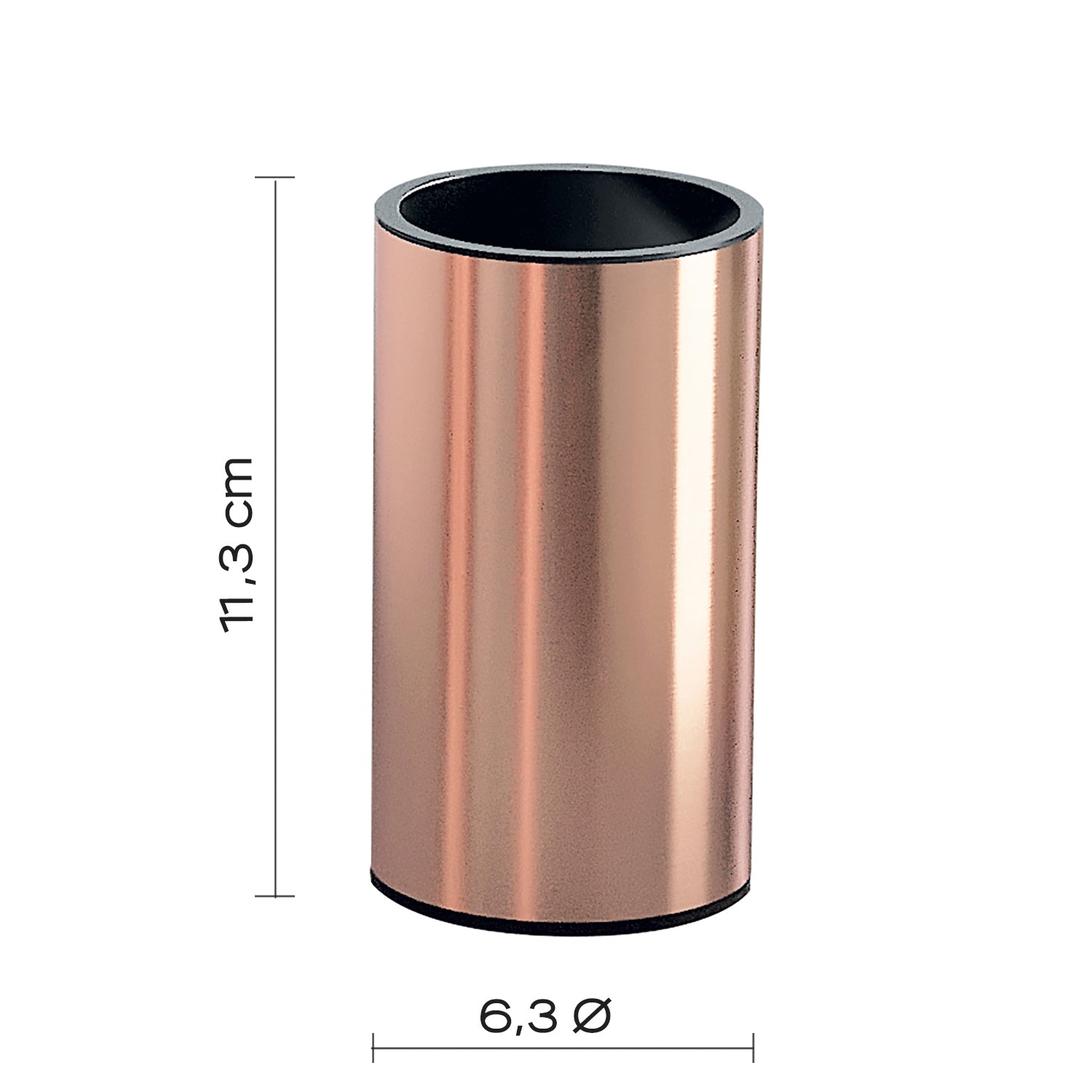 Portaspazzolini in Acciaio Inox di Gedy serie Elettra - Rame