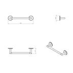 Porta asciugamani da incollo in ottone cromato della collezione 'Duo Round' by Cosmic - 30x7x5