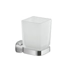 Portaspazzolini a parete in Acciaio Inox e Vetro Satinato Gedy serie Stelvio - Cromato