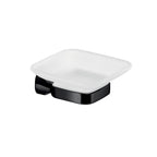 Portasapone a parete in Acciaio Inox e Vetro Satinato Gedy serie Stelvio - Nero Matt