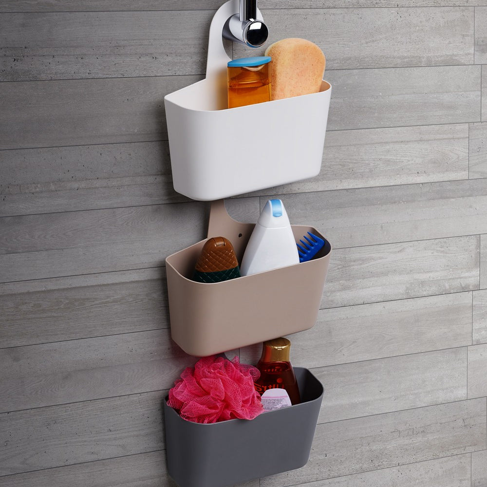 Cestino portaoggetti da doccia con gancio in duroplast 26x9x26